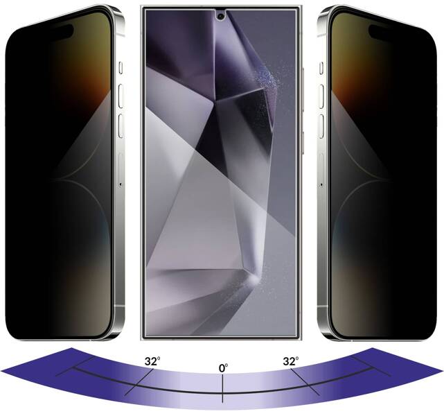 moVear mBOX GLASS mSHIELD 2.5D privacy for Samsung Galaxy S24 Ultra (6.8") (Anti spy, with Applicator)