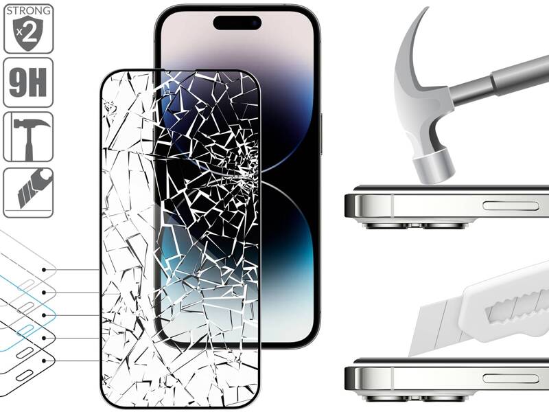 moVear mBOX GLASS mSHIELD 3D PRO for Apple iPhone 14 Pro (6.1") (easy installation)