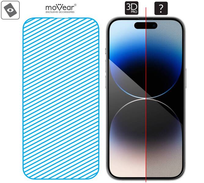 moVear mBOX GLASS mSHIELD 3D PRO for Apple iPhone 14 Pro Max (6.7") (easy installation)