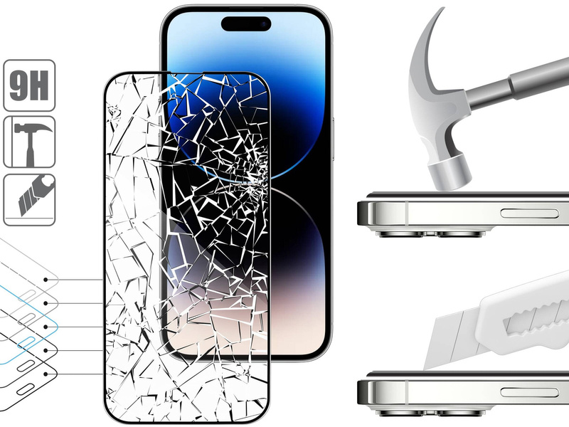 moVear mBOX GLASS mSHIELD 3D PRO for Apple iPhone 14 Pro Max (6.7") (easy installation)