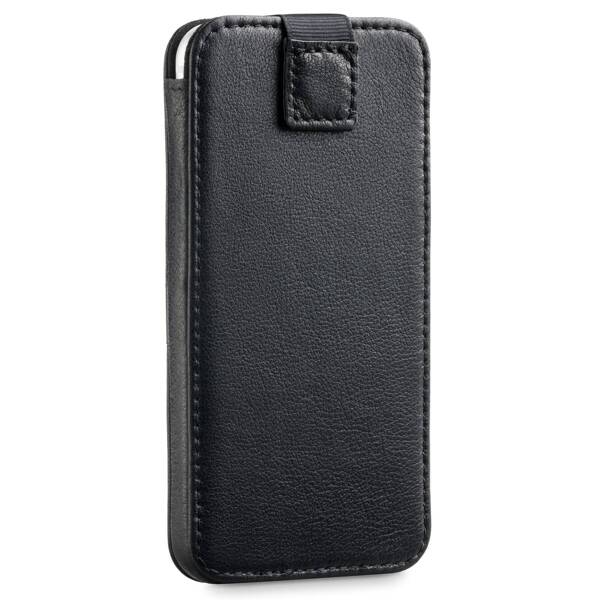 moVear pocketCase C+ Slide in leather Bag Pouch for Apple iPhone 16/15/14/13, 12/11 Pro, Xs/X | Nappa leather (Black)