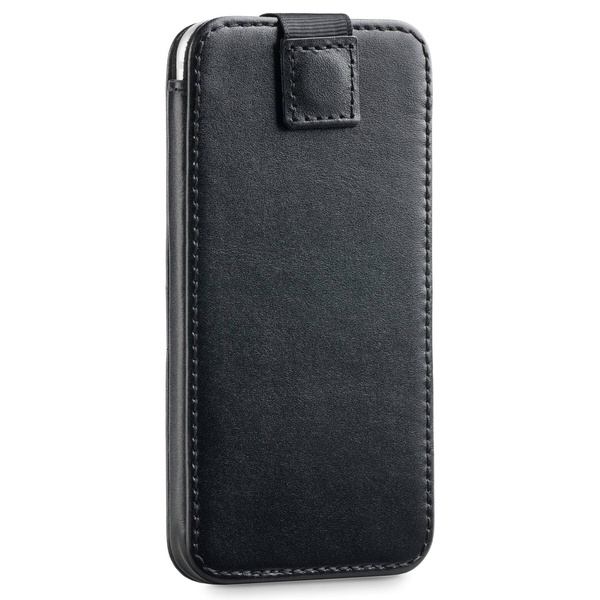 moVear pocketCase C+ Slide in leather Bag Pouch for Apple iPhone 16/15/14, 13/12/11 Pro, Xs/X | Smooth leather (Black)