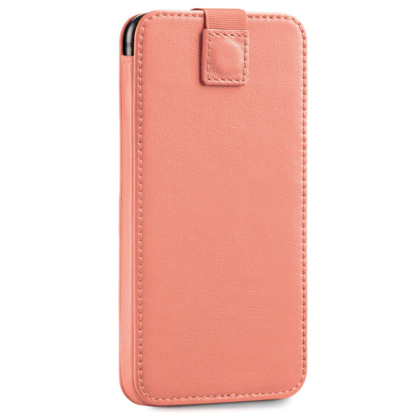 moVear pocketCase C+ Slide in leather Bag Pouch for Apple iPhone 16/15/14 Plus, 13/12/11 Pro MAX, Xs MAX / 11 / XR / 8/7/6 Plus | Nappa leather (Pink)