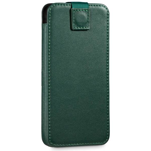 moVear pocketCase C+ Slide in leather Bag Pouch for Smartfon rozmiar L (ok 162 x 80 x 9mm) | Nappa leather (Bottle green)