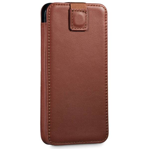 moVear pocketCase C+ Slide in leather Bag Pouch for Smartfon rozmiar M (ok 151 x 73 x 9mm) | Nappa leather (Brown)