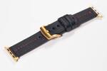 Leather watch strap