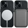 moVear [PRODUCT_MODEL] Leather back cover for Apple iPhone 14 Plus (6.7") | MagSafe compatible, Smooth leather (Black)