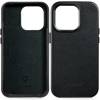 moVear [PRODUCT_MODEL] Leather back cover for Apple iPhone 14 Pro (6.1") | MagSafe compatible, Smooth leather (Black)