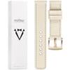 moVear Prestige C1 18mm Beige Leather strap for Garmin Vivoactive 4S, Venu 3S/2S, Vívomove 3S | Beige stitching [sizes XS-XXL and buckle to choose from]