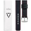 moVear Prestige C1 18mm leather watch strap | Black, Black stitching [sizes XS-XXL and buckle to choose from]