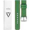 moVear Prestige C1 18mm leather watch strap | Green, Green stitching [sizes XS-XXL and buckle to choose from]