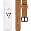 moVear Prestige C1 18mm leather watch strap | Light brown, Light brown stitching [sizes XS-XXL and buckle to choose from]