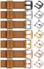 moVear Prestige C1 18mm leather watch strap | Light brown, Light brown stitching [sizes XS-XXL and buckle to choose from]