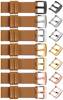 moVear Prestige C1 18mm leather watch strap | Light brown, Light brown stitching [sizes XS-XXL and buckle to choose from]