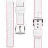 moVear Prestige C1 18mm leather watch strap | White, White stitching [sizes XS-XXL and buckle to choose from]