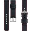 moVear Prestige C1 19mm leather watch strap | Black, Black stitching [sizes XS-XXL and buckle to choose from]