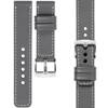 moVear Prestige C1 19mm leather watch strap | Gray, Gray stitching [sizes XS-XXL and buckle to choose from]