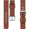 moVear Prestige C1 20mm Brown Leather strap for Samsung Galaxy Watch 7 / 6 / 5 / 4 / 3 & Pro / FE / Classic / Active | Brown stitching [sizes XS-XXL and buckle to choose from]