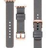 moVear Prestige C1 20mm Gray Leather strap for Apple Watch 10 / 9 / 8 / 7 / 6 / 5 / 4 / SE (46/45/44mm) & Ultra (49mm) | Gray stitching [sizes XS-XXL and buckle to choose from]