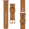 moVear Prestige C1 20mm Light brown Leather strap for Apple Watch 10 / 9 / 8 / 7 / 6 / 5 / 4 / SE (42/41/40mm) | Light brown stitching [sizes XS-XXL and buckle to choose from]