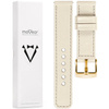 moVear Prestige C1 20mm leather watch strap | Beige, Beige stitching [sizes XS-XXL and buckle to choose from]