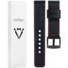 moVear Prestige C1 20mm leather watch strap | Black, Black stitching [sizes XS-XXL and buckle to choose from]