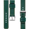 moVear Prestige C1 20mm leather watch strap | Bottle green, Bottle green stitching [sizes XS-XXL and buckle to choose from]