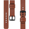 moVear Prestige C1 20mm leather watch strap | Brown, Brown stitching [sizes XS-XXL and buckle to choose from]