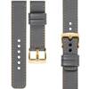 moVear Prestige C1 20mm leather watch strap | Gray, Gray stitching [sizes XS-XXL and buckle to choose from]