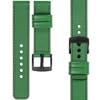 moVear Prestige C1 20mm leather watch strap | Green, Green stitching [sizes XS-XXL and buckle to choose from]