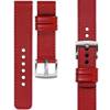 moVear Prestige C1 20mm leather watch strap | Scarlet red, Scarlet red stitching [sizes XS-XXL and buckle to choose from]