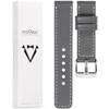 moVear Prestige C1 21mm leather watch strap | Gray, Gray stitching [sizes XS-XXL and buckle to choose from]