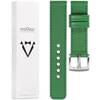 moVear Prestige C1 21mm leather watch strap | Green, Green stitching [sizes XS-XXL and buckle to choose from]