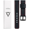 moVear Prestige C1 22mm Black Leather strap for Garmin Vivoactive 4, Venu 3/2 | Black stitching [sizes XS-XXL and buckle to choose from]