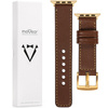 moVear Prestige C1 22mm Dark brown Leather strap for Apple Watch 10 / 9 / 8 / 7 / 6 / 5 / 4 / SE (42/41/40mm) | Dark brown stitching [sizes XS-XXL and buckle to choose from]