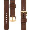 moVear Prestige C1 22mm Dark brown Leather strap for Garmin Vivoactive 4, Venu 3/2 | Dark brown stitching [sizes XS-XXL and buckle to choose from]