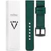 moVear Prestige C1 22mm leather watch strap | Bottle green, Bottle green stitching [sizes XS-XXL and buckle to choose from]