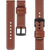 moVear Prestige C1 22mm leather watch strap | Brown, Brown stitching [sizes XS-XXL and buckle to choose from]