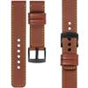 moVear Prestige C1 22mm leather watch strap | Brown, Brown stitching [sizes XS-XXL and buckle to choose from]