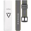 moVear Prestige C1 22mm leather watch strap | Gray, Gray stitching [sizes XS-XXL and buckle to choose from]