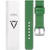 moVear Prestige C1 22mm leather watch strap | Green, Green stitching [sizes XS-XXL and buckle to choose from]