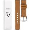 moVear Prestige C1 22mm leather watch strap | Light brown, Light brown stitching [sizes XS-XXL and buckle to choose from]