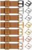 moVear Prestige C1 22mm leather watch strap | Light brown, Light brown stitching [sizes XS-XXL and buckle to choose from]