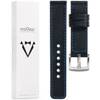 moVear Prestige C1 23mm leather watch strap | Black, Black stitching [sizes XS-XXL and buckle to choose from]