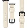 moVear Prestige C1 24mm Beige Leather strap for Apple Watch 10 / 9 / 8 / 7 / 6 / 5 / 4 / SE (46/45/44mm) & Ultra (49mm) | Beige stitching [sizes XS-XXL and buckle to choose from]