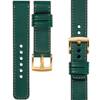 moVear Prestige C1 24mm leather watch strap | Bottle green, Bottle green stitching [sizes XS-XXL and buckle to choose from]