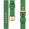 moVear Prestige C1 26mm leather watch strap | Green, Green stitching [sizes XS-XXL and buckle to choose from]