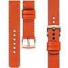 moVear Prestige C1 26mm leather watch strap | Orange, Orange stitching [sizes XS-XXL and buckle to choose from]