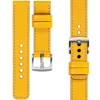 moVear Prestige C1 26mm leather watch strap | Yellow, Yellow stitching [sizes XS-XXL and buckle to choose from]