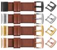 moVear Prestige C1 Leather strap for Garmin QuickFit 20mm (Fenix / Instinct - 43/42/40mm) Brown, Brown stitching [sizes XS-XXL and buckle to choose from]